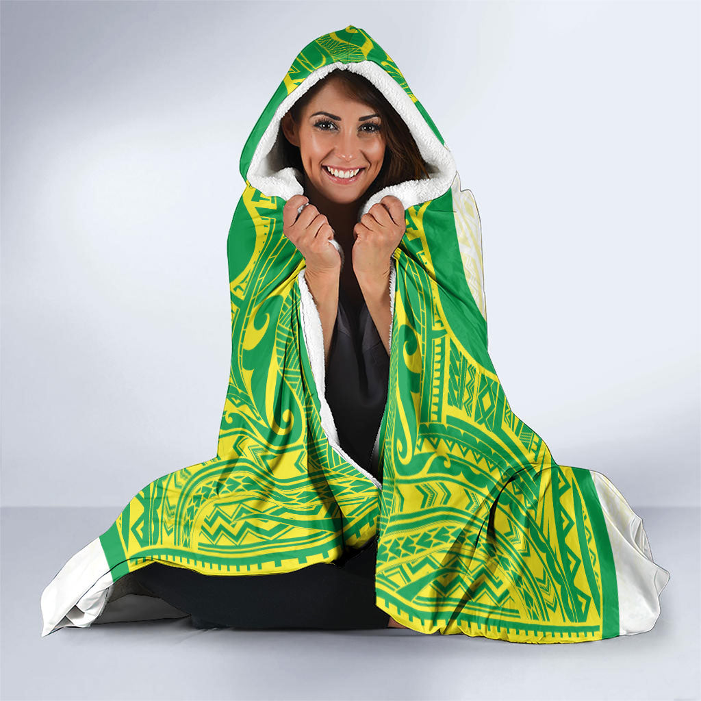 Kuki Independence 2026 Hooded Blanket Cook Islands 15 Finest White Version LT05 - Polynesian Pride