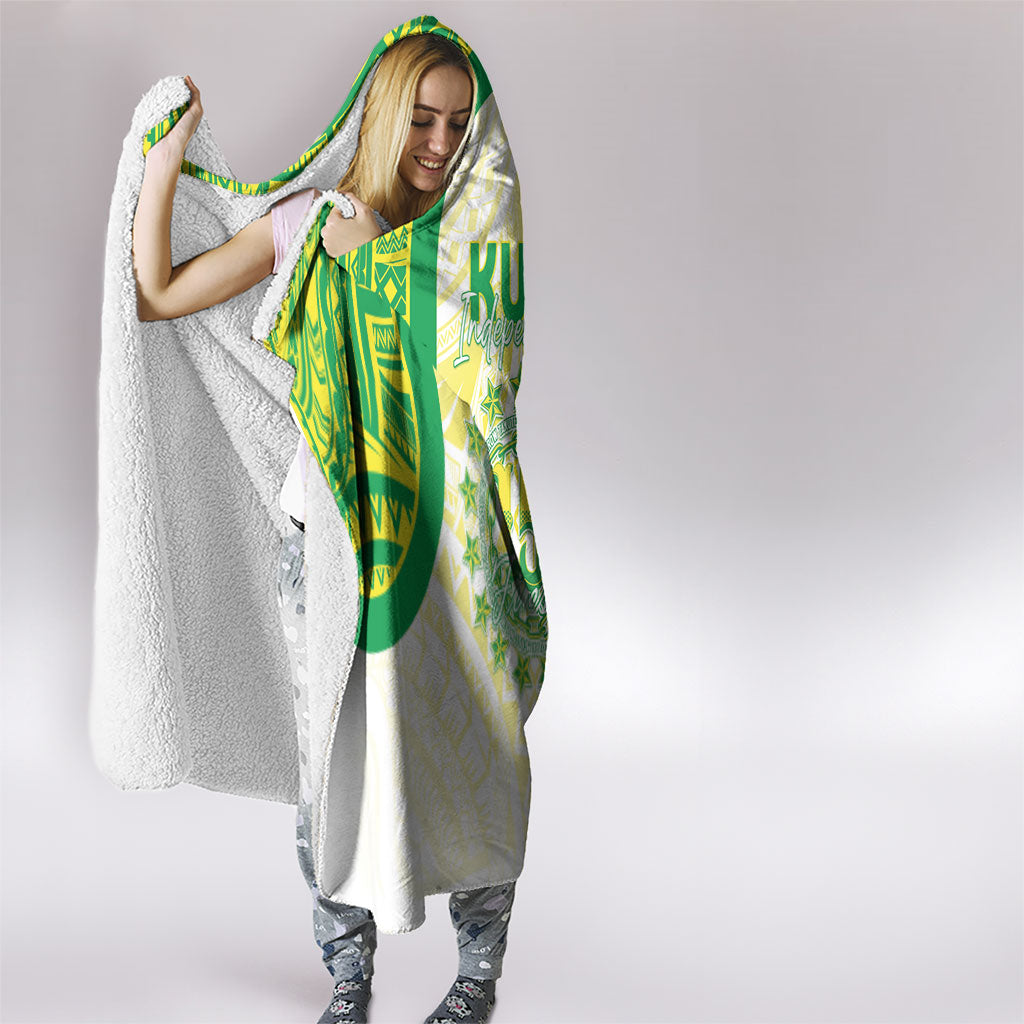 Kuki Independence 2026 Hooded Blanket Cook Islands 15 Finest White Version LT05 - Polynesian Pride