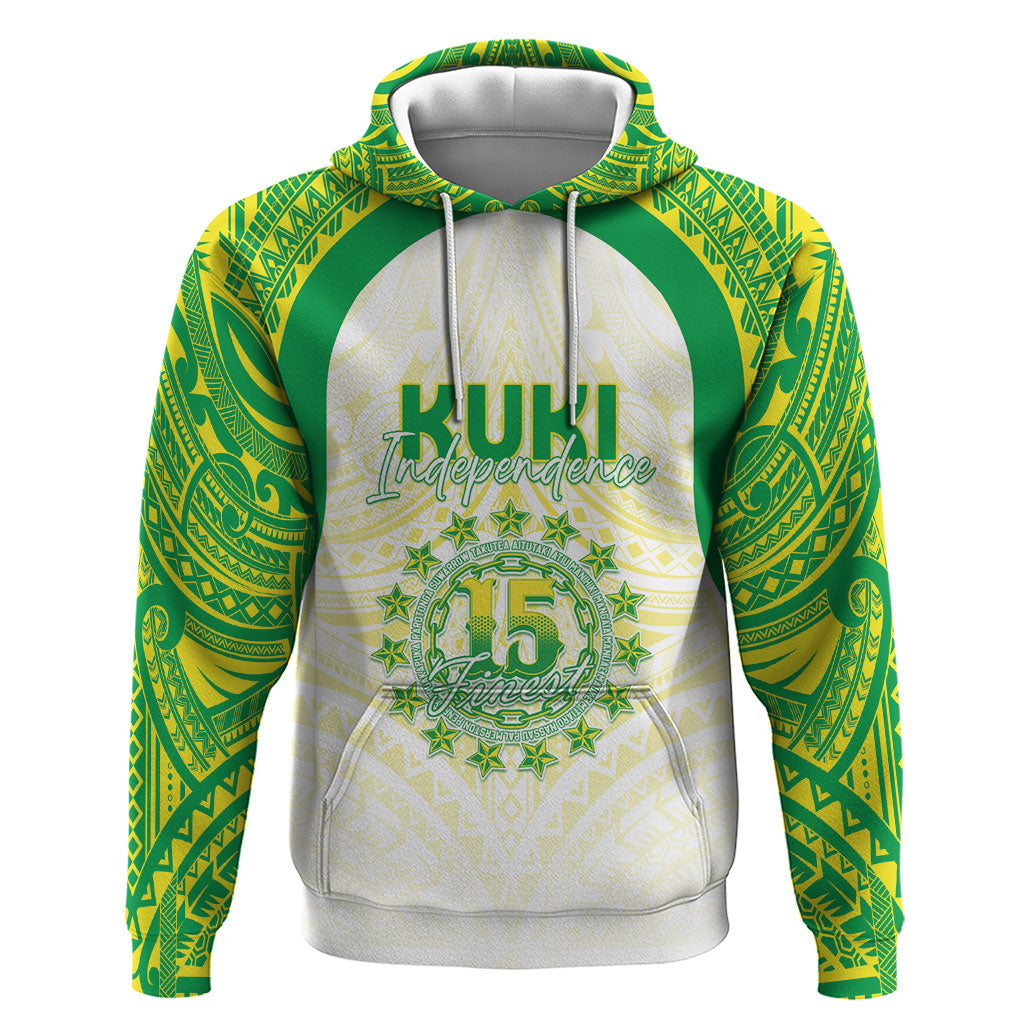 Kuki Independence 2026 Hoodie Cook Islands 15 Finest White Version LT05 Pullover Hoodie White - Polynesian Pride