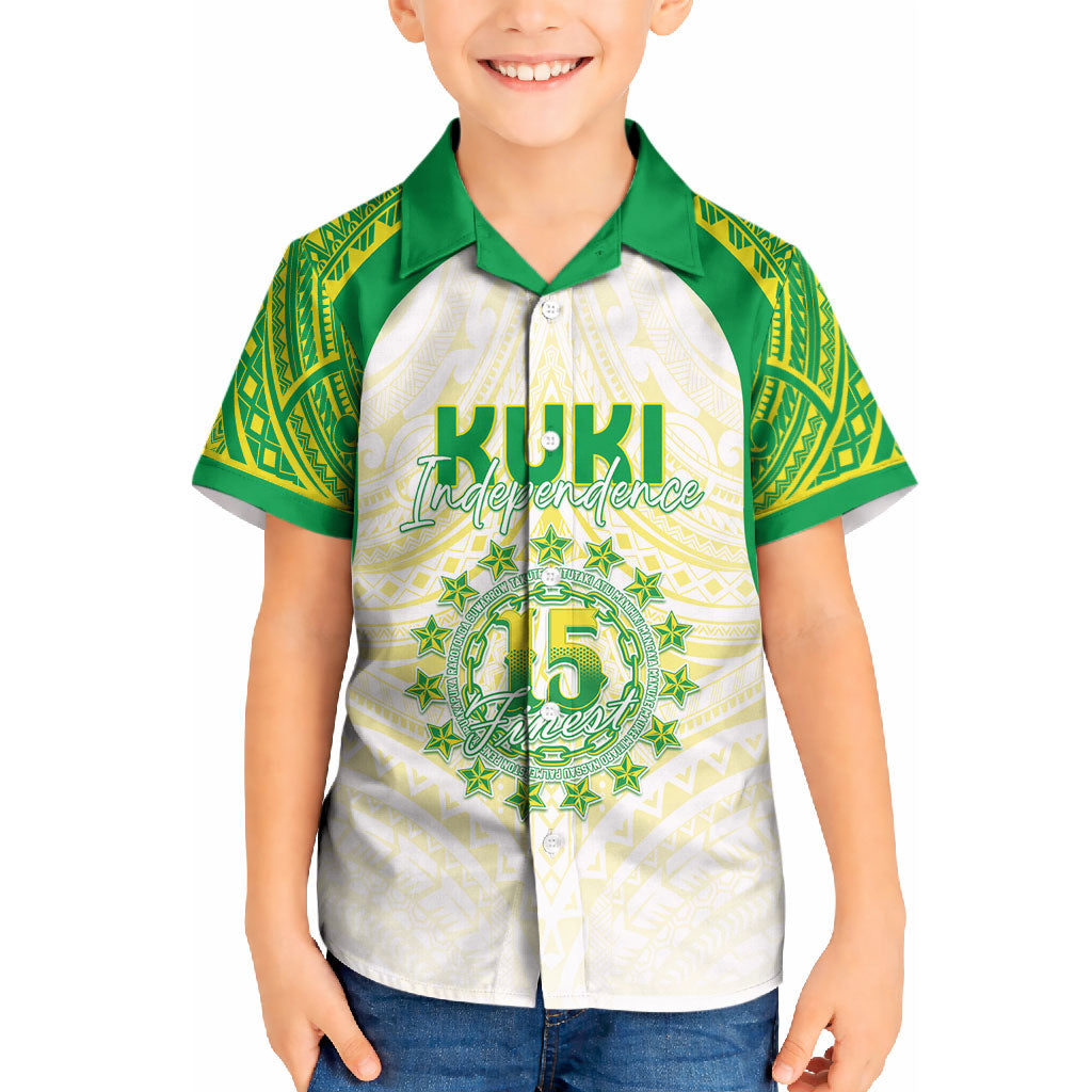 Kuki Independence 2026 Kid Hawaiian Shirt Cook Islands 15 Finest White Version LT05 Kid White - Polynesian Pride
