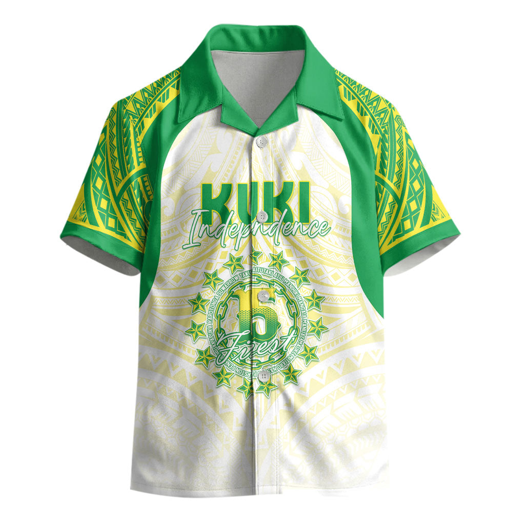 Kuki Independence 2026 Kid Hawaiian Shirt Cook Islands 15 Finest White Version LT05 - Polynesian Pride