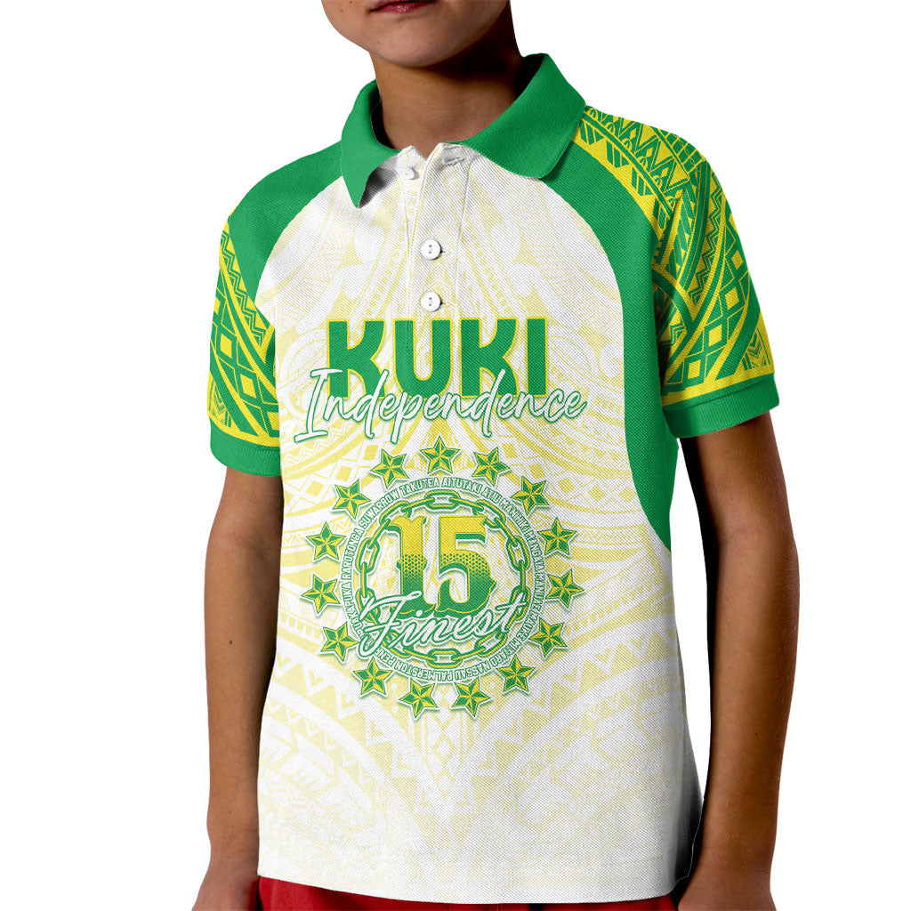 Kuki Independence 2026 Kid Polo Shirt Cook Islands 15 Finest White Version LT05 Kid White - Polynesian Pride