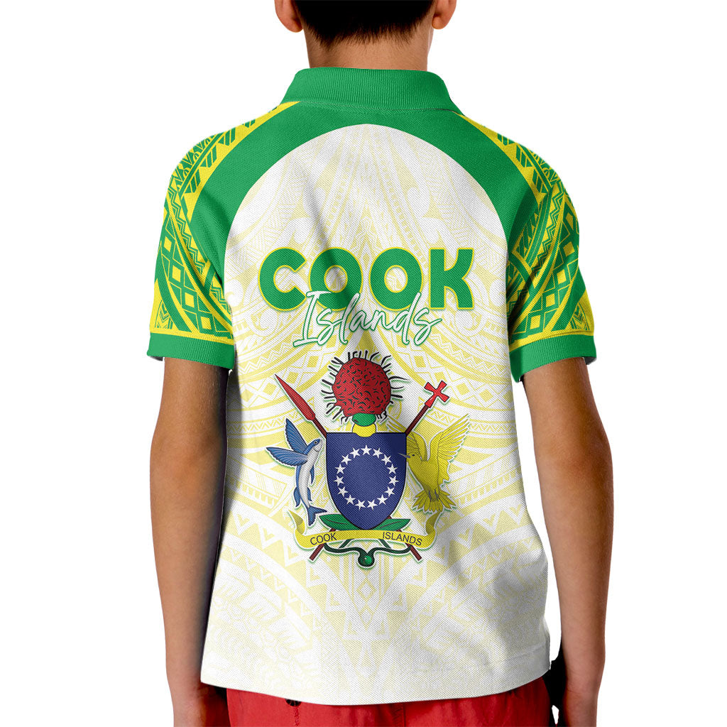 Kuki Independence 2026 Kid Polo Shirt Cook Islands 15 Finest White Version LT05 - Polynesian Pride