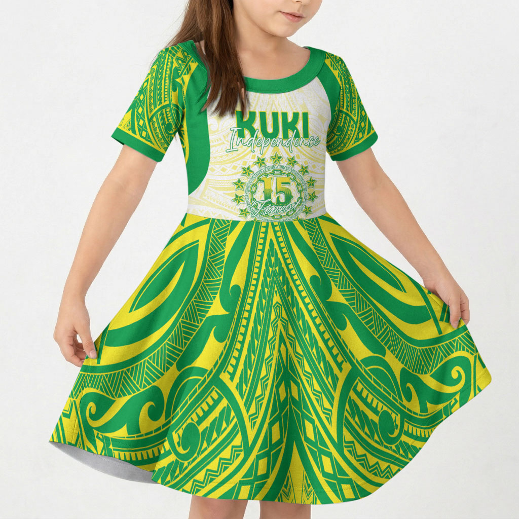 Kuki Independence 2026 Kid Short Sleeve Dress Cook Islands 15 Finest White Version LT05 KID White - Polynesian Pride