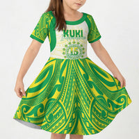 Kuki Independence 2026 Kid Short Sleeve Dress Cook Islands 15 Finest White Version LT05 KID White - Polynesian Pride