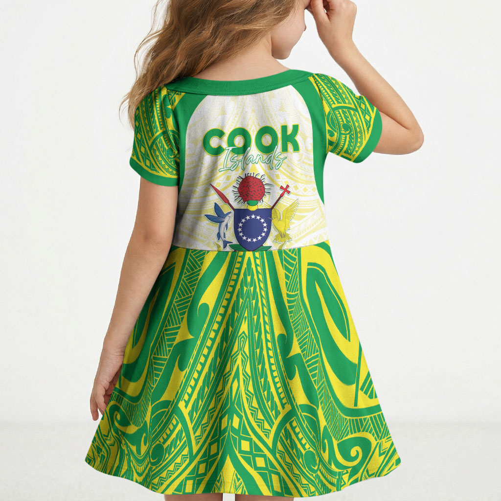 Kuki Independence 2026 Kid Short Sleeve Dress Cook Islands 15 Finest White Version LT05 - Polynesian Pride