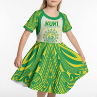 Kuki Independence 2026 Kid Short Sleeve Dress Cook Islands 15 Finest White Version LT05 - Polynesian Pride