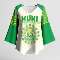 Kuki Independence 2026 Kimono Sleeve Blouse Cook Islands 15 Finest White Version LT05 Female White - Polynesian Pride