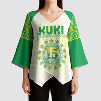Kuki Independence 2026 Kimono Sleeve Blouse Cook Islands 15 Finest White Version LT05 - Polynesian Pride