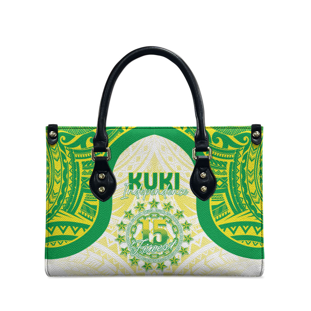 Kuki Independence 2026 Leather Bag Cook Islands 15 Finest White Version LT05 - Polynesian Pride