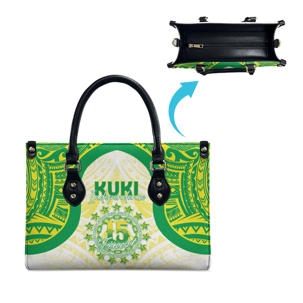 Kuki Independence 2026 Leather Bag Cook Islands 15 Finest White Version LT05 - Polynesian Pride