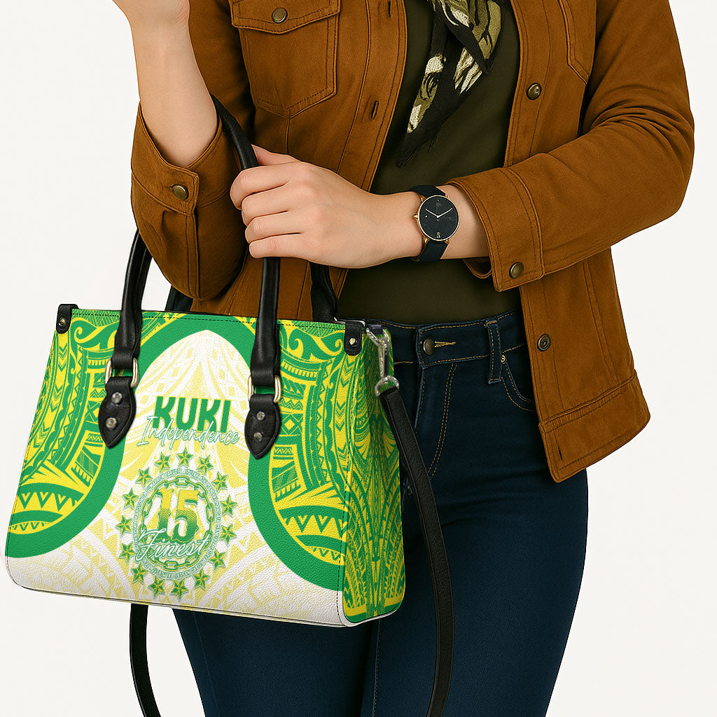 Kuki Independence 2026 Leather Bag Cook Islands 15 Finest White Version LT05 - Polynesian Pride