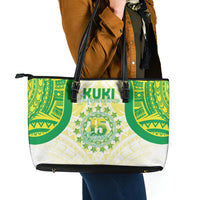 Kuki Independence 2026 Leather Tote Bag Cook Islands 15 Finest White Version LT05 - Polynesian Pride