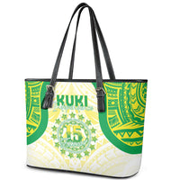 Kuki Independence 2026 Leather Tote Bag Cook Islands 15 Finest White Version LT05 - Polynesian Pride