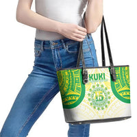 Kuki Independence 2026 Leather Tote Bag Cook Islands 15 Finest White Version LT05 - Polynesian Pride