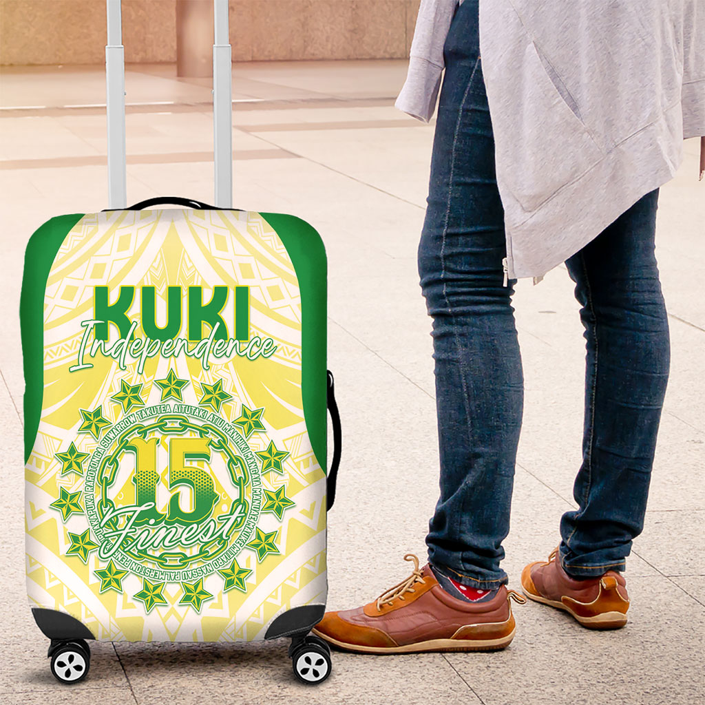 Kuki Independence 2026 Luggage Cover Cook Islands 15 Finest White Version LT05 White - Polynesian Pride