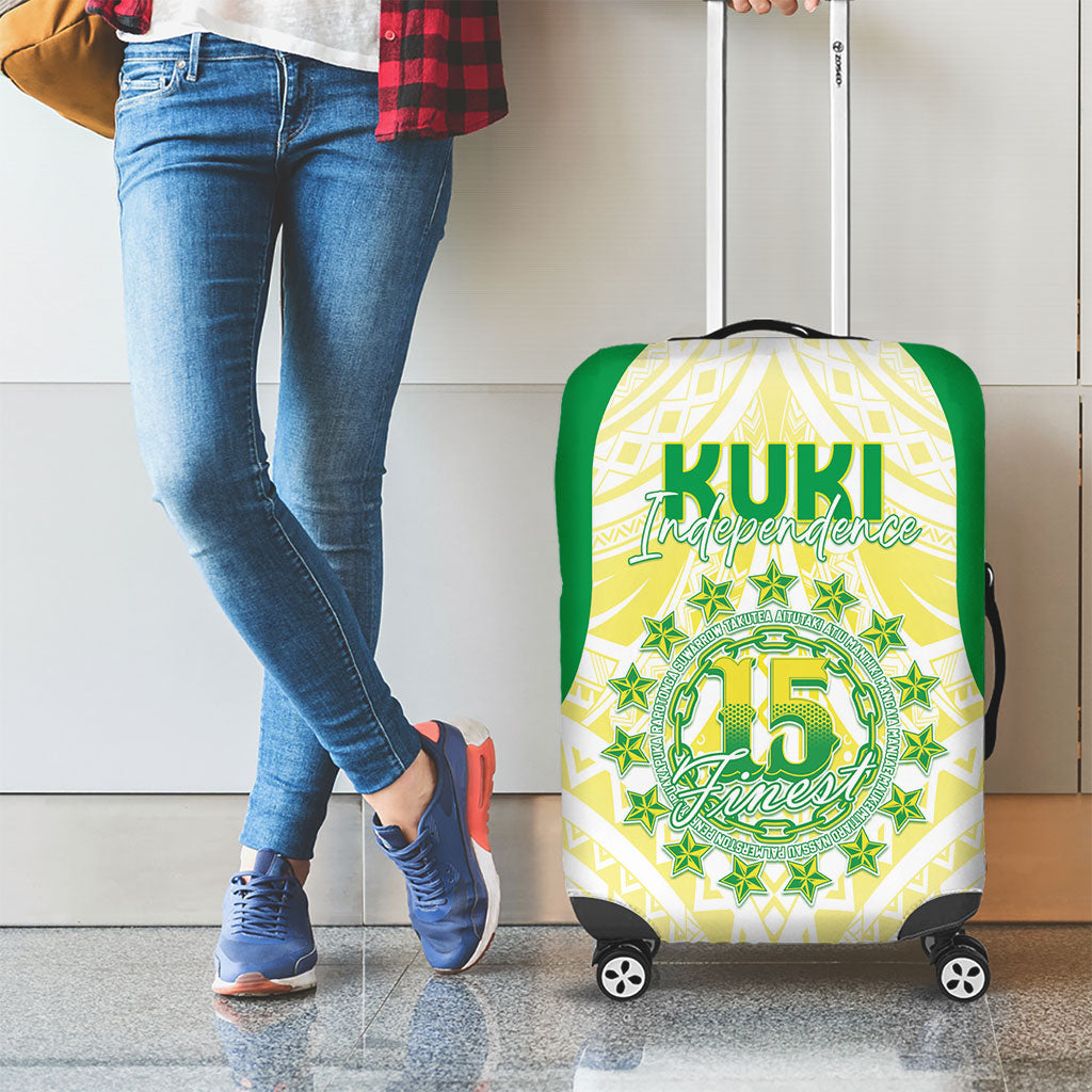 Kuki Independence 2026 Luggage Cover Cook Islands 15 Finest White Version LT05 - Polynesian Pride