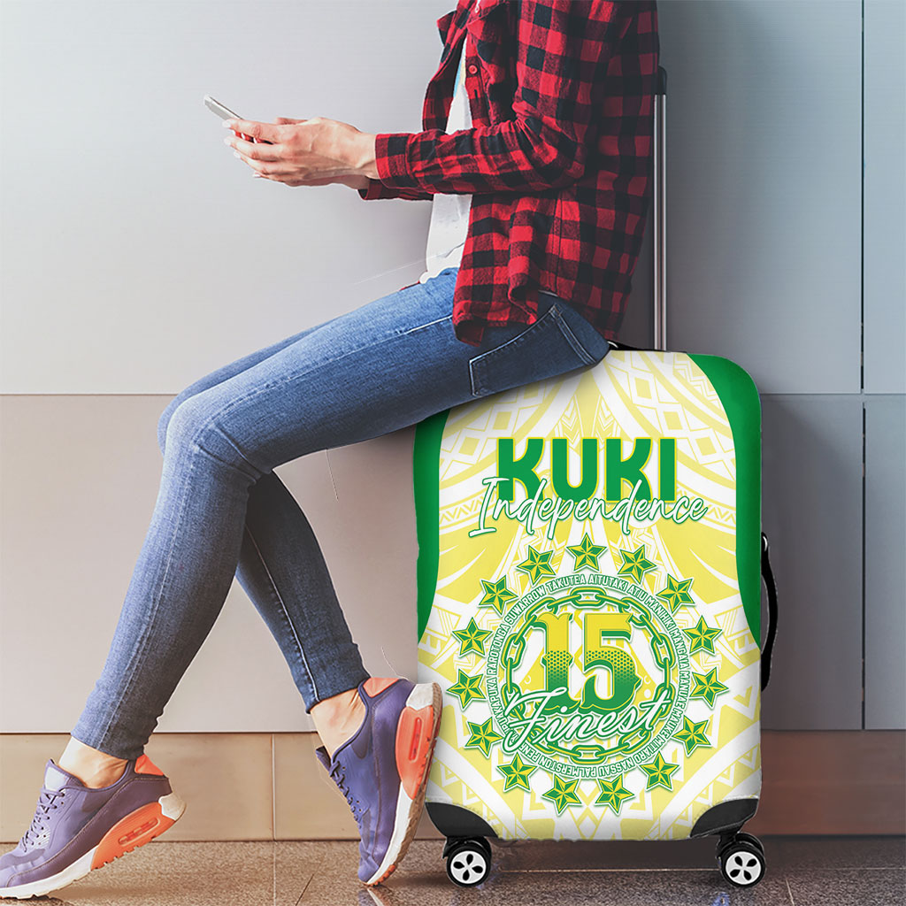 Kuki Independence 2026 Luggage Cover Cook Islands 15 Finest White Version LT05 - Polynesian Pride