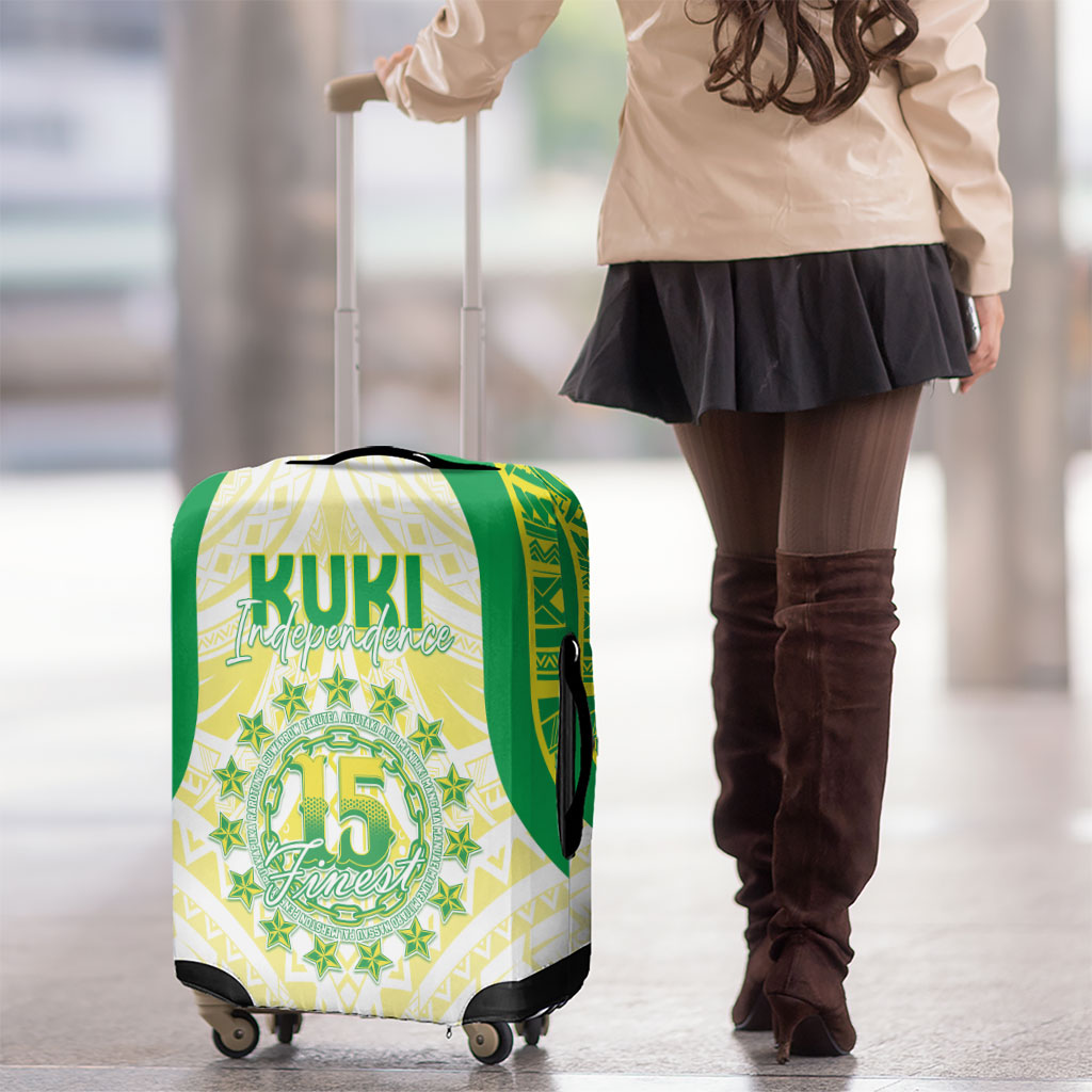 Kuki Independence 2026 Luggage Cover Cook Islands 15 Finest White Version LT05 - Polynesian Pride