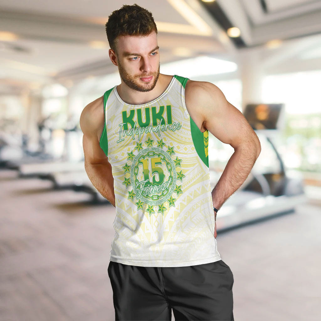 Kuki Independence 2026 Men Tank Top Cook Islands 15 Finest White Version LT05 White - Polynesian Pride