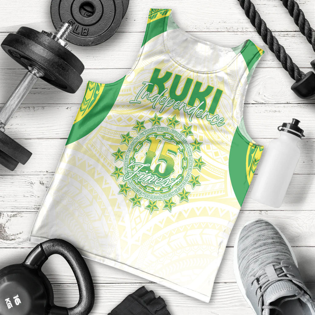 Kuki Independence 2026 Men Tank Top Cook Islands 15 Finest White Version LT05 - Polynesian Pride