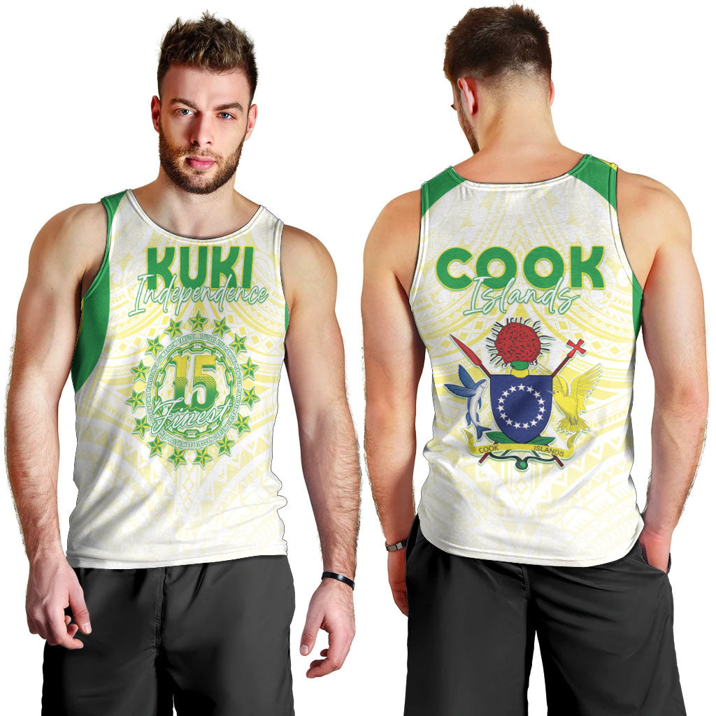 Kuki Independence 2026 Men Tank Top Cook Islands 15 Finest White Version LT05 - Polynesian Pride