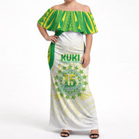Kuki Independence 2026 Off Shoulder Maxi Dress Cook Islands 15 Finest White Version LT05 Women White - Polynesian Pride