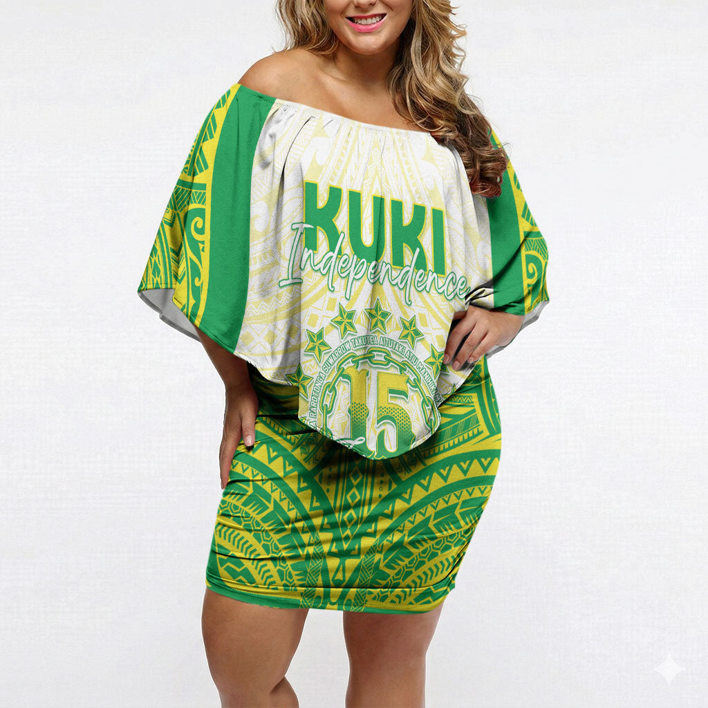 Kuki Independence 2026 Off Shoulder Short Dress Cook Islands 15 Finest White Version LT05 Women White - Polynesian Pride