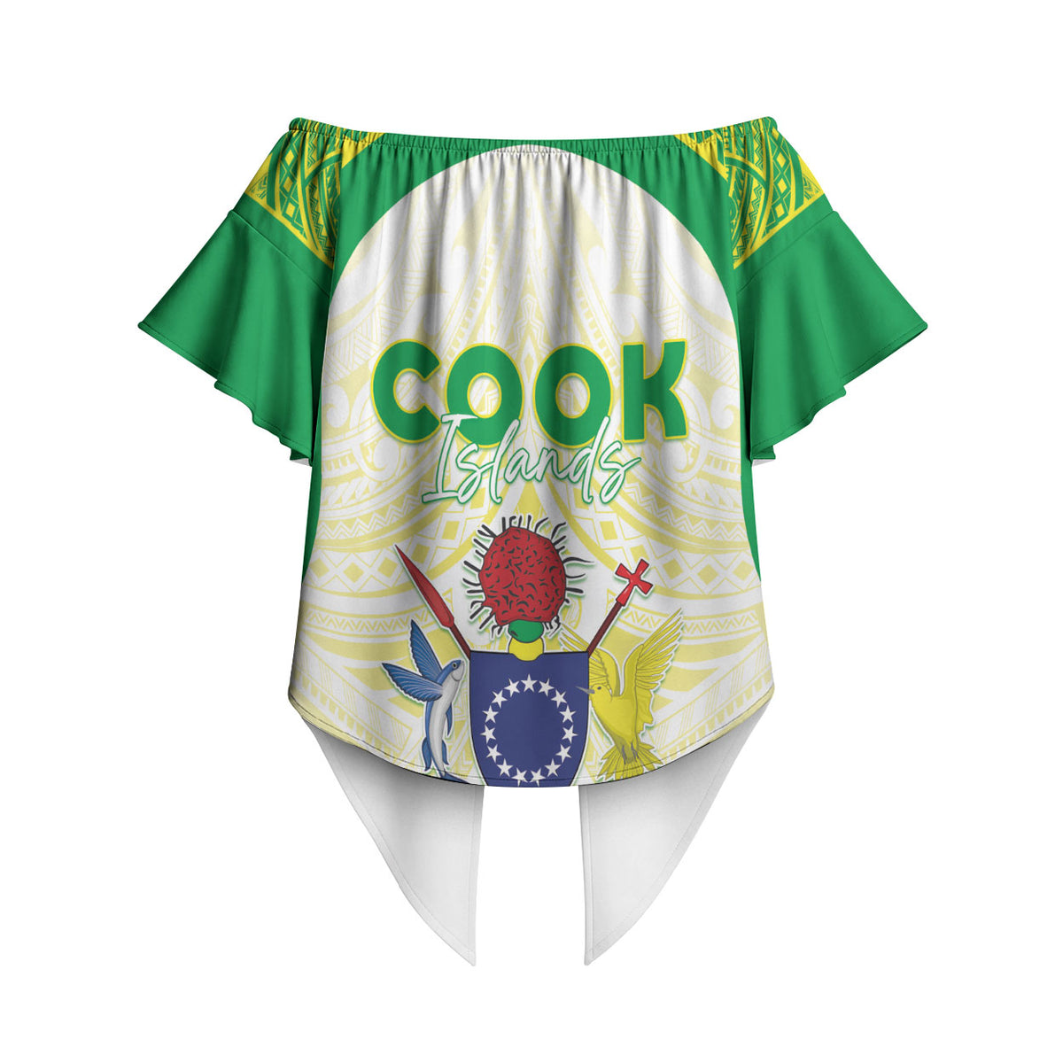 Kuki Independence 2026 Off Shoulder Wrap Waist Top Cook Islands 15 Finest White Version LT05 - Polynesian Pride