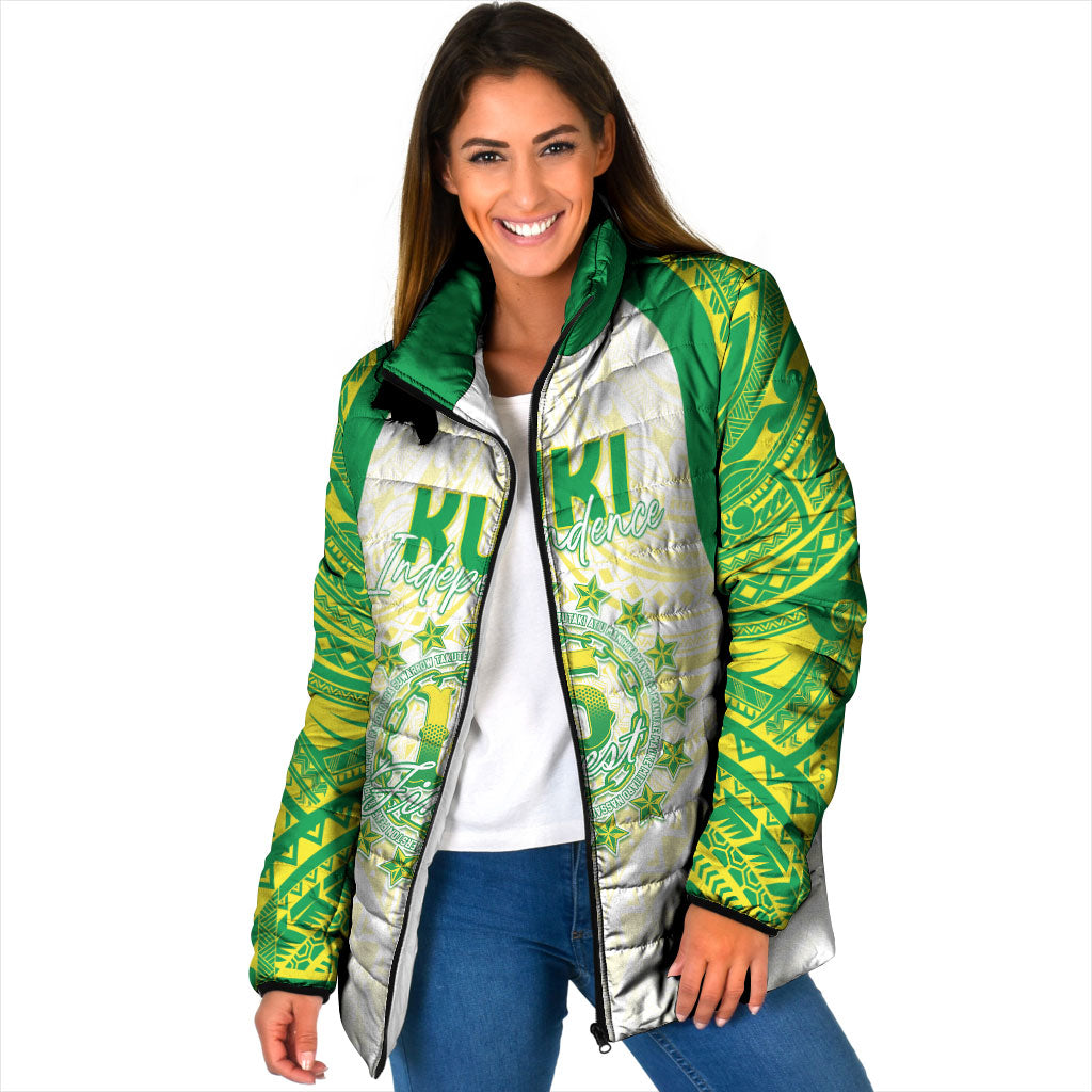 Kuki Independence 2026 Padded Jacket Cook Islands 15 Finest White Version LT05 Women White - Polynesian Pride