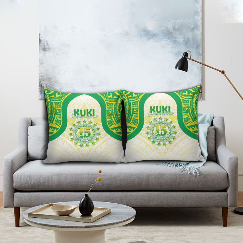 Kuki Independence 2026 Pillow Cover Cook Islands 15 Finest White Version LT05 - Polynesian Pride