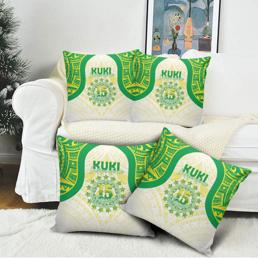 Kuki Independence 2026 Pillow Cover Cook Islands 15 Finest White Version LT05 - Polynesian Pride
