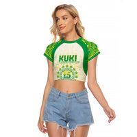Kuki Independence 2026 Raglan Cropped T Shirt Cook Islands 15 Finest White Version LT05 Female White - Polynesian Pride