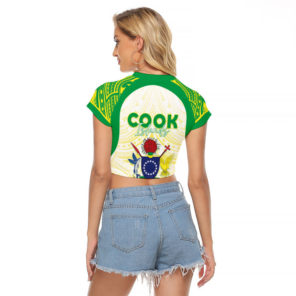 Kuki Independence 2026 Raglan Cropped T Shirt Cook Islands 15 Finest White Version LT05 - Polynesian Pride