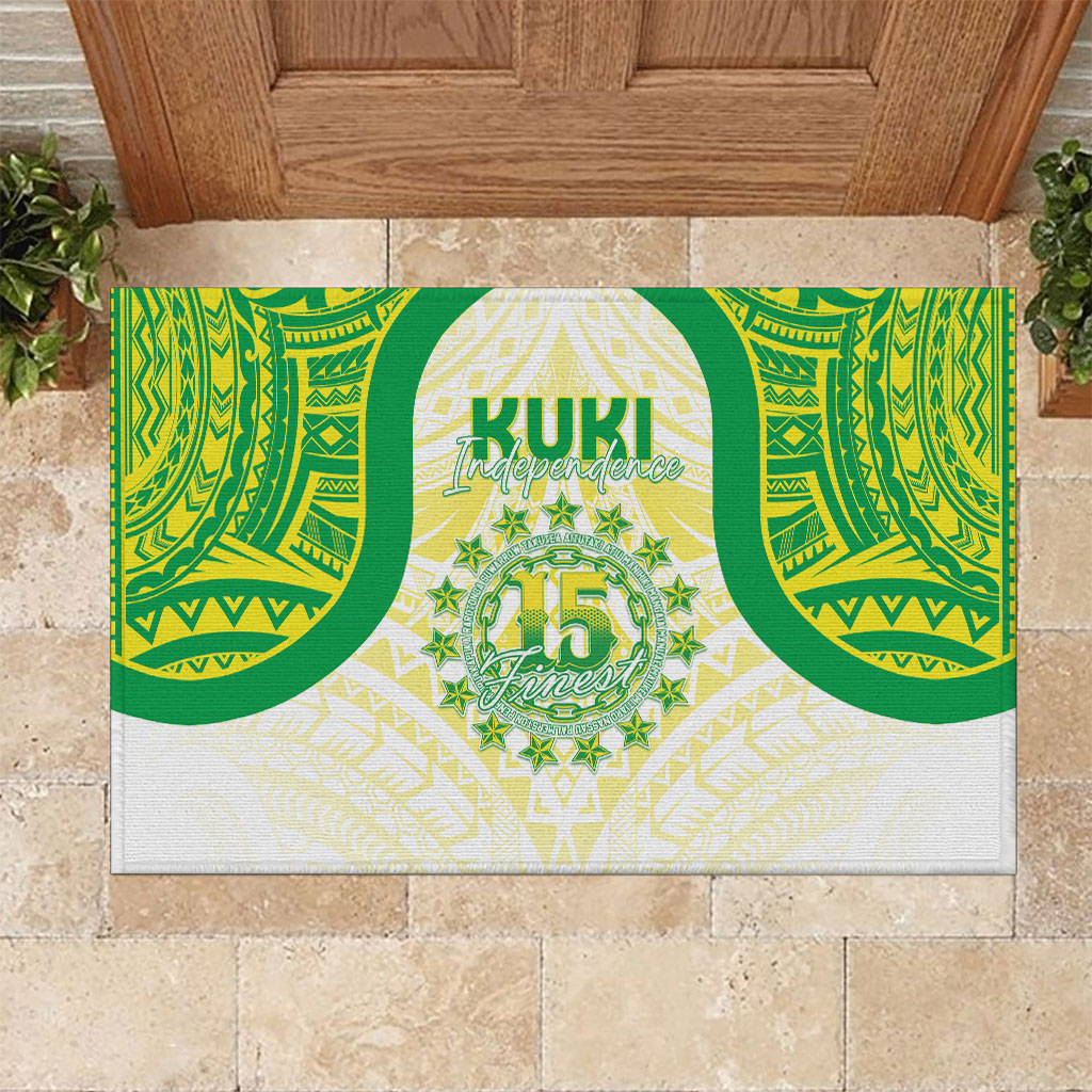 Kuki Independence 2026 Rubber Doormat Cook Islands 15 Finest White Version LT05 White - Polynesian Pride