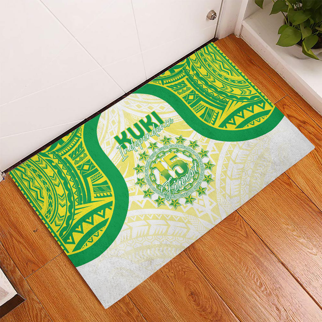 Kuki Independence 2026 Rubber Doormat Cook Islands 15 Finest White Version LT05 - Polynesian Pride