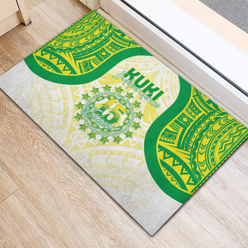 Kuki Independence 2026 Rubber Doormat Cook Islands 15 Finest White Version LT05 - Polynesian Pride