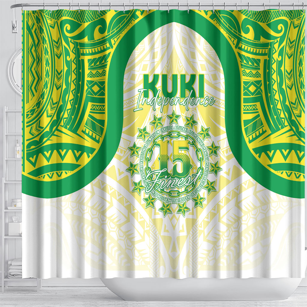 Kuki Independence 2026 Shower Curtain Cook Islands 15 Finest White Version LT05 - Polynesian Pride