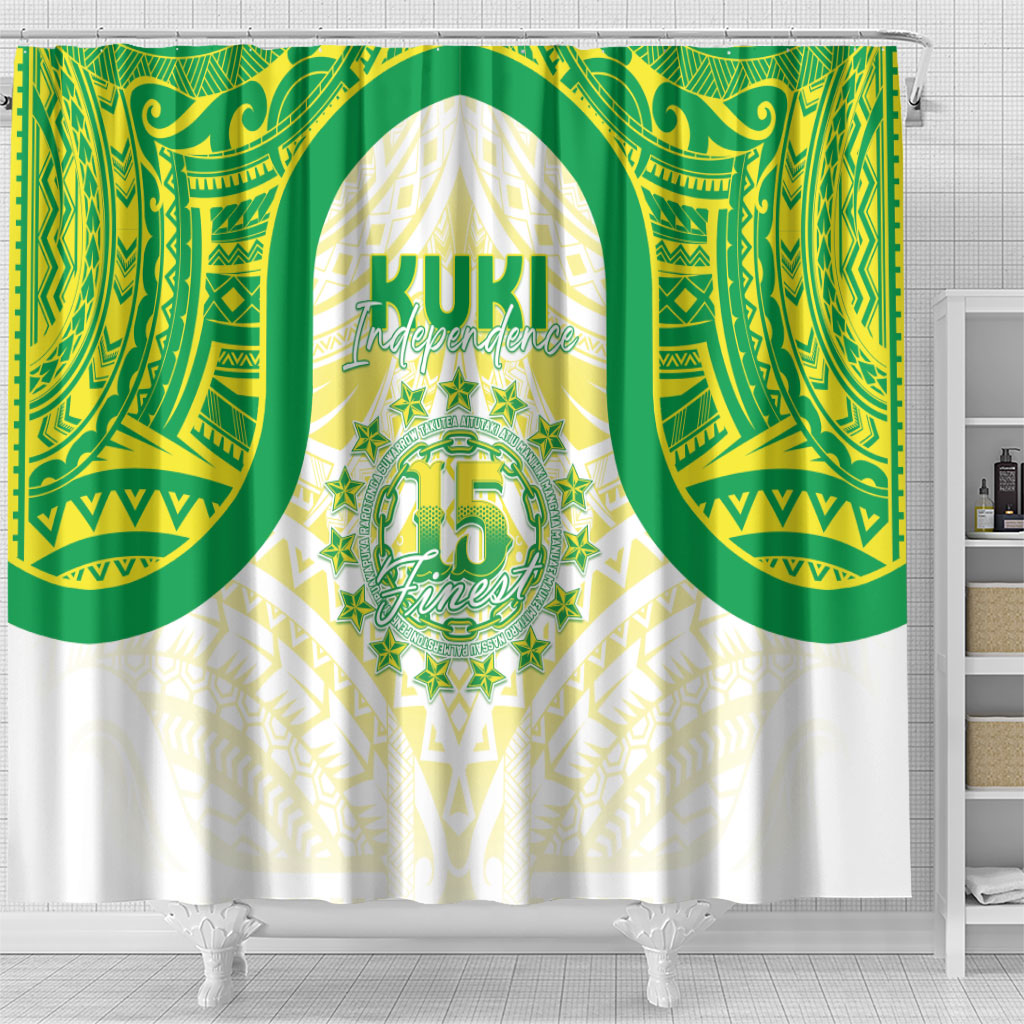 Kuki Independence 2026 Shower Curtain Cook Islands 15 Finest White Version LT05 - Polynesian Pride