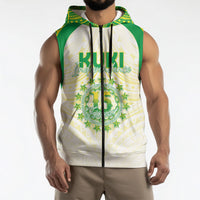 Kuki Independence 2026 Sleeveless Zip Hoodie Cook Islands 15 Finest White Version LT05 - Polynesian Pride