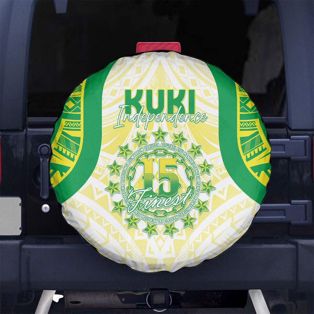 Kuki Independence 2026 Spare Tire Cover Cook Islands 15 Finest White Version LT05 No hole White - Polynesian Pride