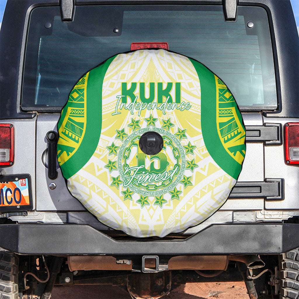 Kuki Independence 2026 Spare Tire Cover Cook Islands 15 Finest White Version LT05 White - Polynesian Pride
