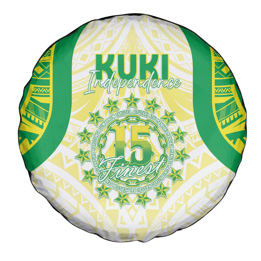 Kuki Independence 2026 Spare Tire Cover Cook Islands 15 Finest White Version LT05 - Polynesian Pride