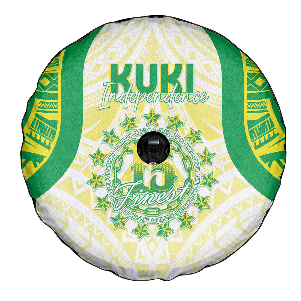 Kuki Independence 2026 Spare Tire Cover Cook Islands 15 Finest White Version LT05 - Polynesian Pride