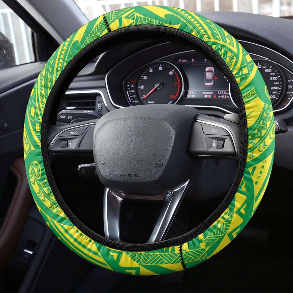 Kuki Independence 2026 Steering Wheel Cover Cook Islands 15 Finest White Version LT05 - Polynesian Pride