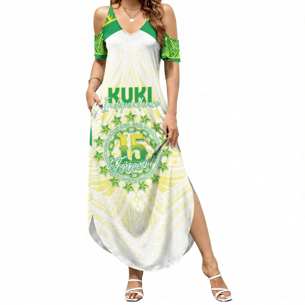Kuki Independence 2026 Summer Maxi Dress Cook Islands 15 Finest White Version LT05 Women White - Polynesian Pride