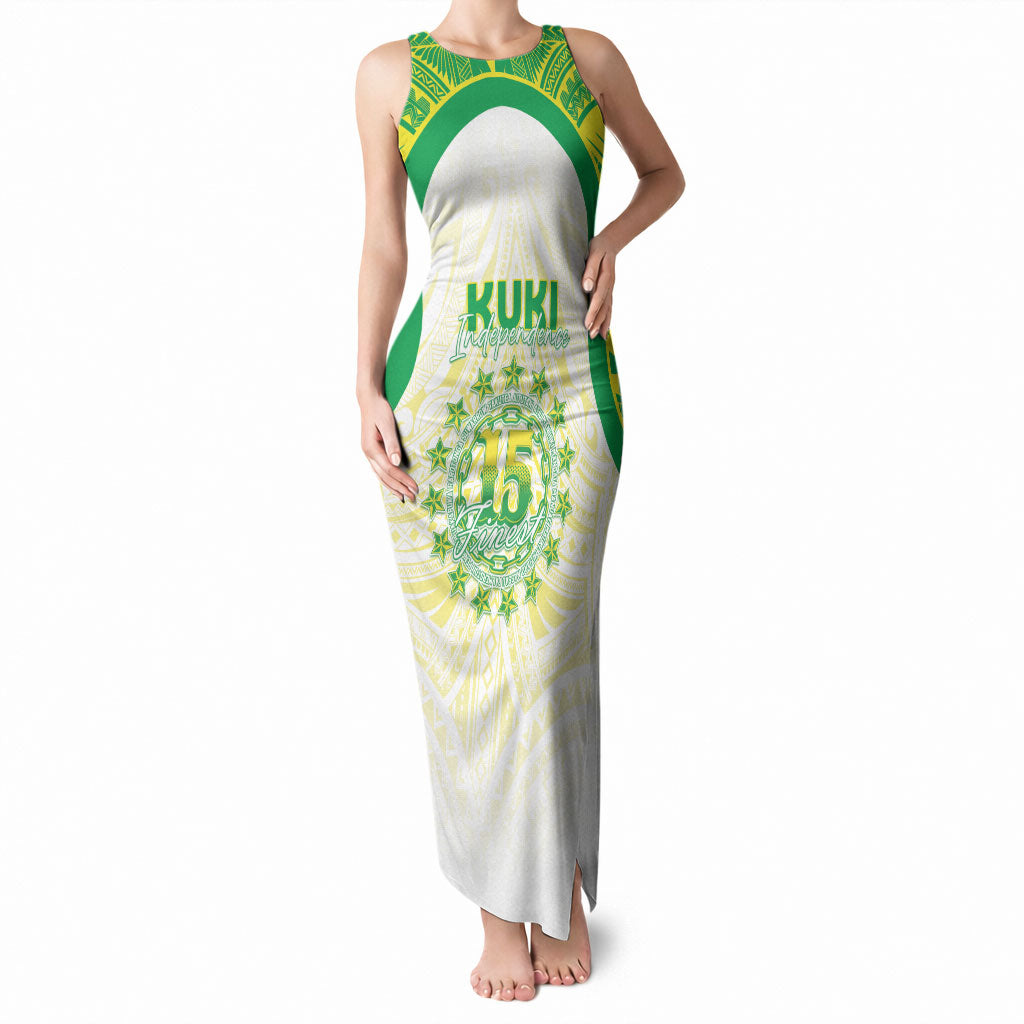 Kuki Independence 2026 Tank Maxi Dress Cook Islands 15 Finest White Version LT05 Women White - Polynesian Pride