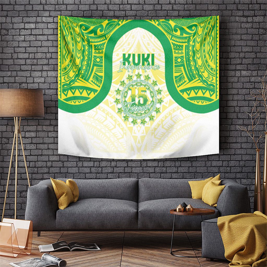 Kuki Independence 2026 Tapestry Cook Islands 15 Finest White Version LT05 White - Polynesian Pride
