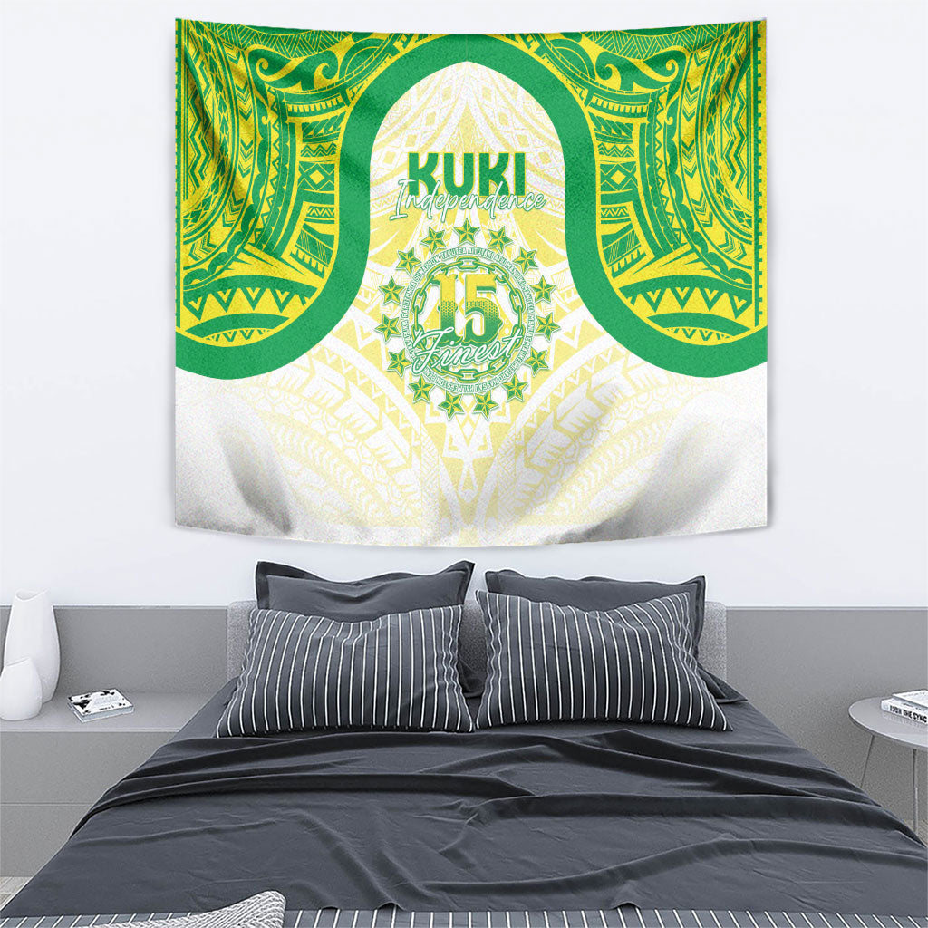Kuki Independence 2026 Tapestry Cook Islands 15 Finest White Version LT05 - Polynesian Pride