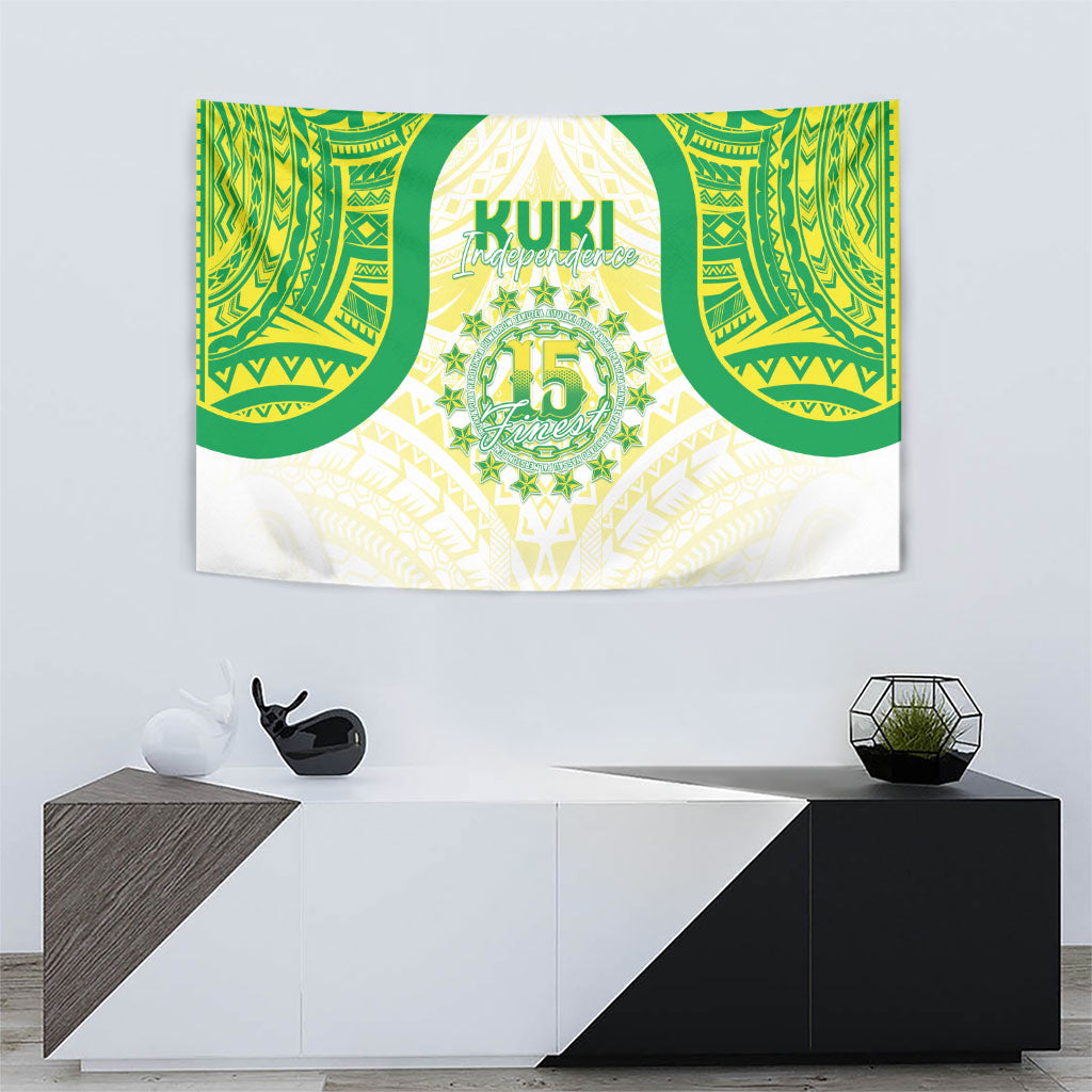Kuki Independence 2026 Tapestry Cook Islands 15 Finest White Version LT05 - Polynesian Pride